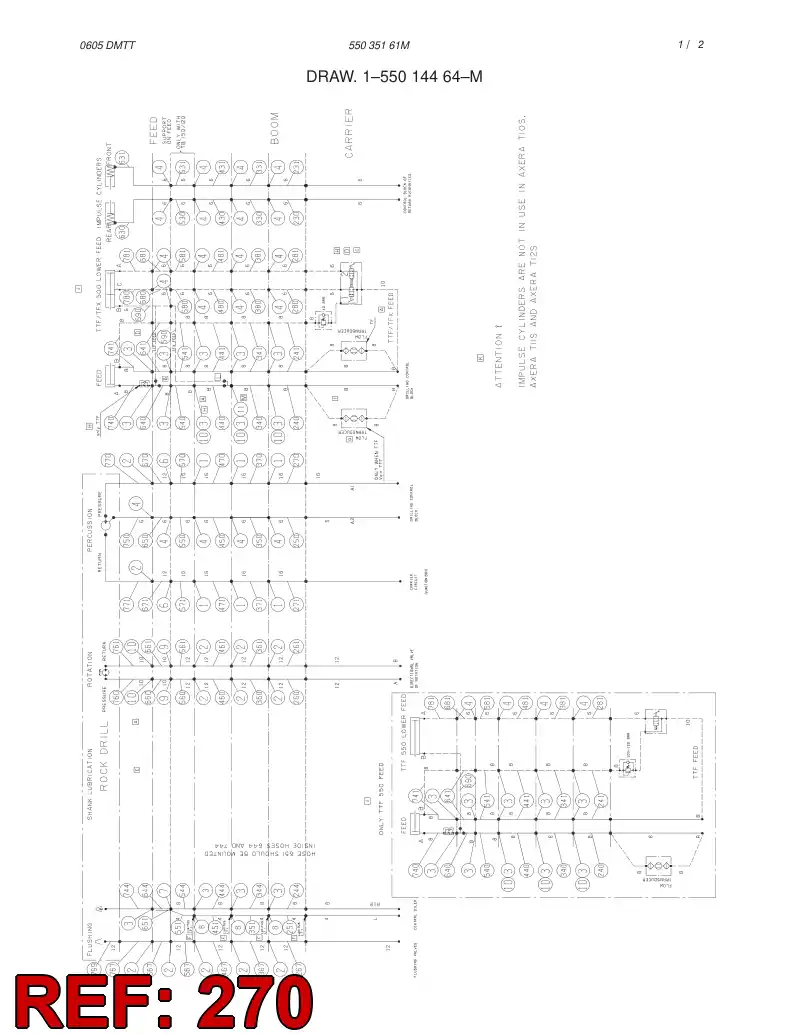 59006879 590 068 79 HYDRAULIC HOSE ASSEMBLY - Sandvik Technical Drawing