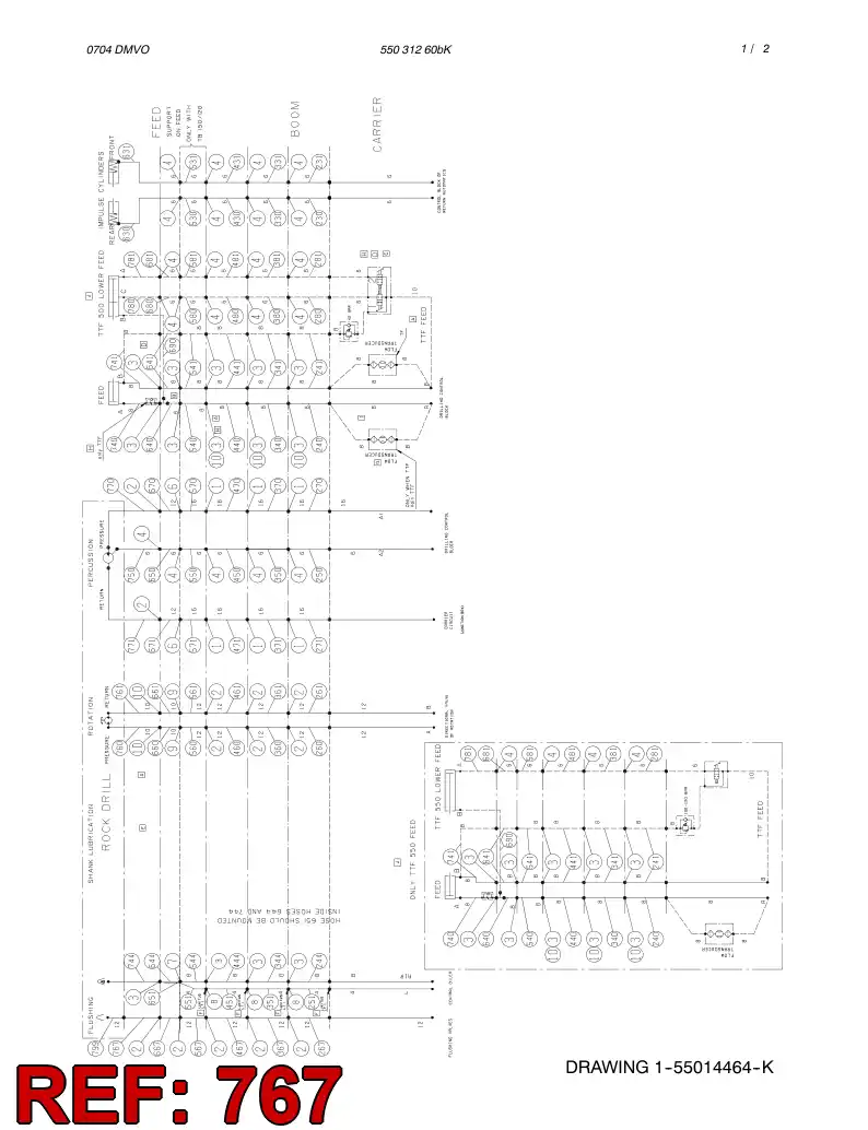 59008919 590 089 19 HYDRAULIC HOSE ASSEMBLY - Sandvik Technical Drawing