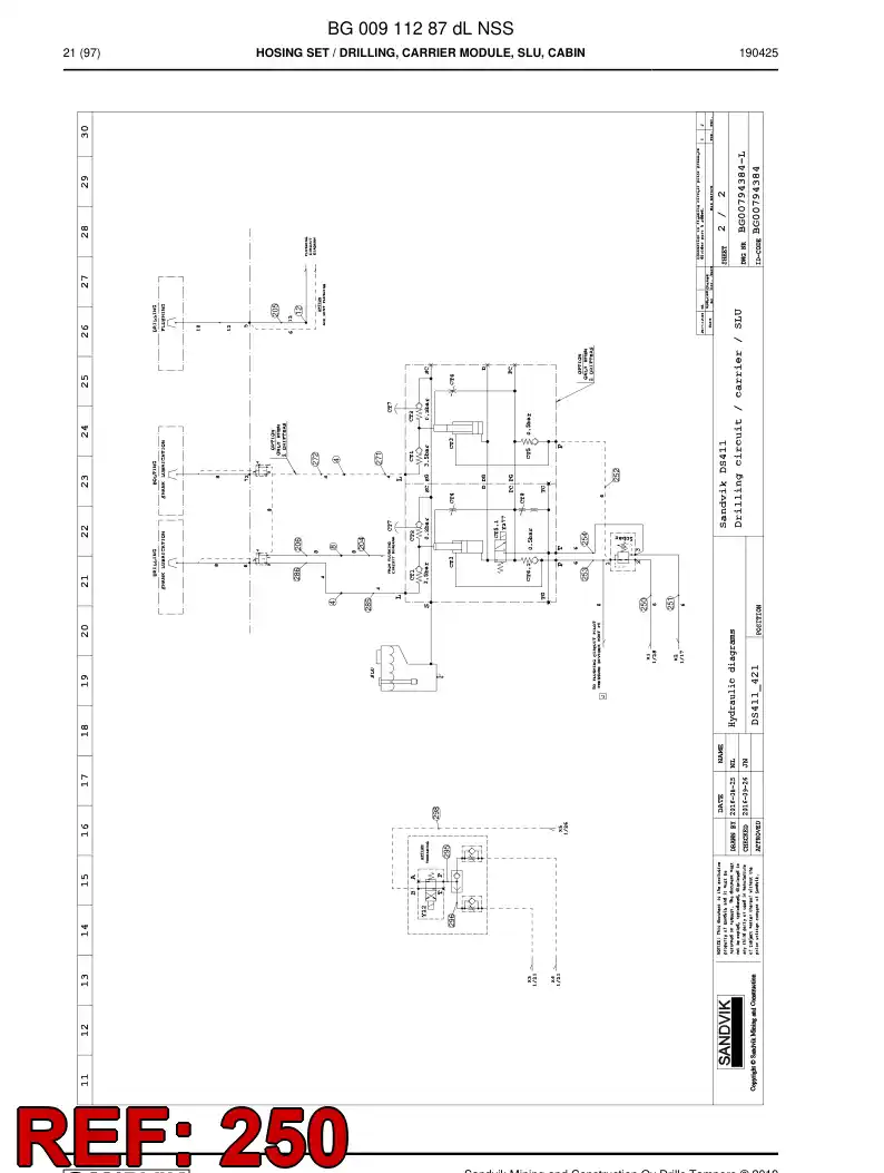 59039451a 590 394 51a Hose Assembly, Hydraulic - Sandvik Technical Drawing