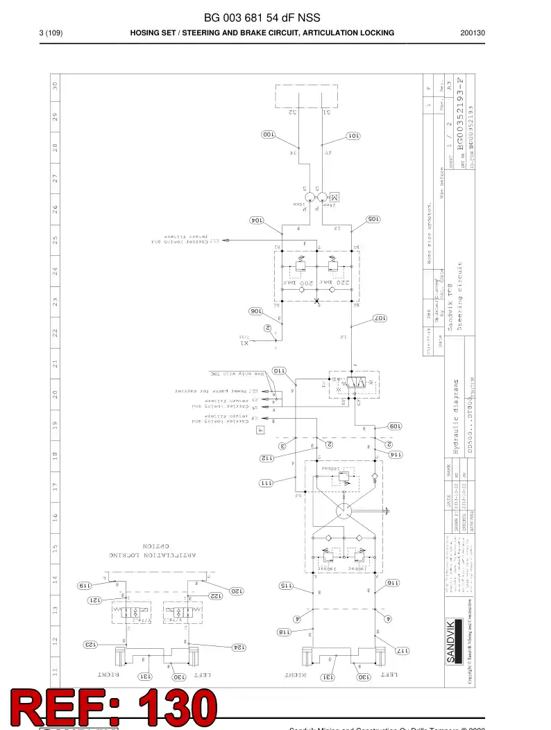 59039609d 590 396 09d Hose Assembly, Hydraulic - Sandvik Technical Drawing