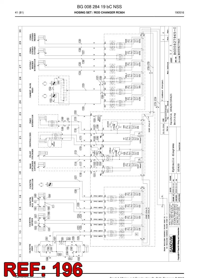 59039617a 590 396 17a Hose Assembly, Hydraulic - Sandvik Technical Drawing