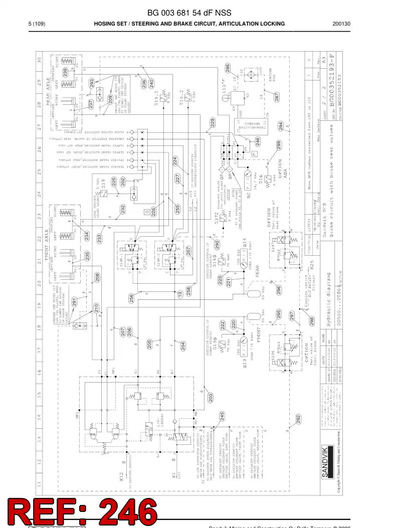 59039637a 590 396 37a Hose Assembly, Hydraulic - Sandvik Technical Drawing