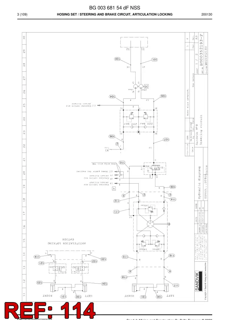 59039769d 590 397 69d Hose Assembly, Hydraulic - Sandvik Technical Drawing