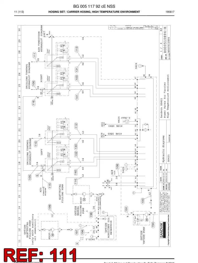 59039797b 590 397 97b Hose Assembly, Hydraulic - Sandvik Technical Drawing