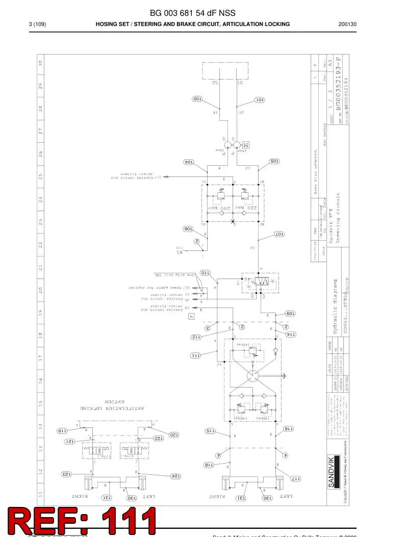 59039877c 590 398 77c Hose Assembly, Hydraulic - Sandvik Technical Drawing