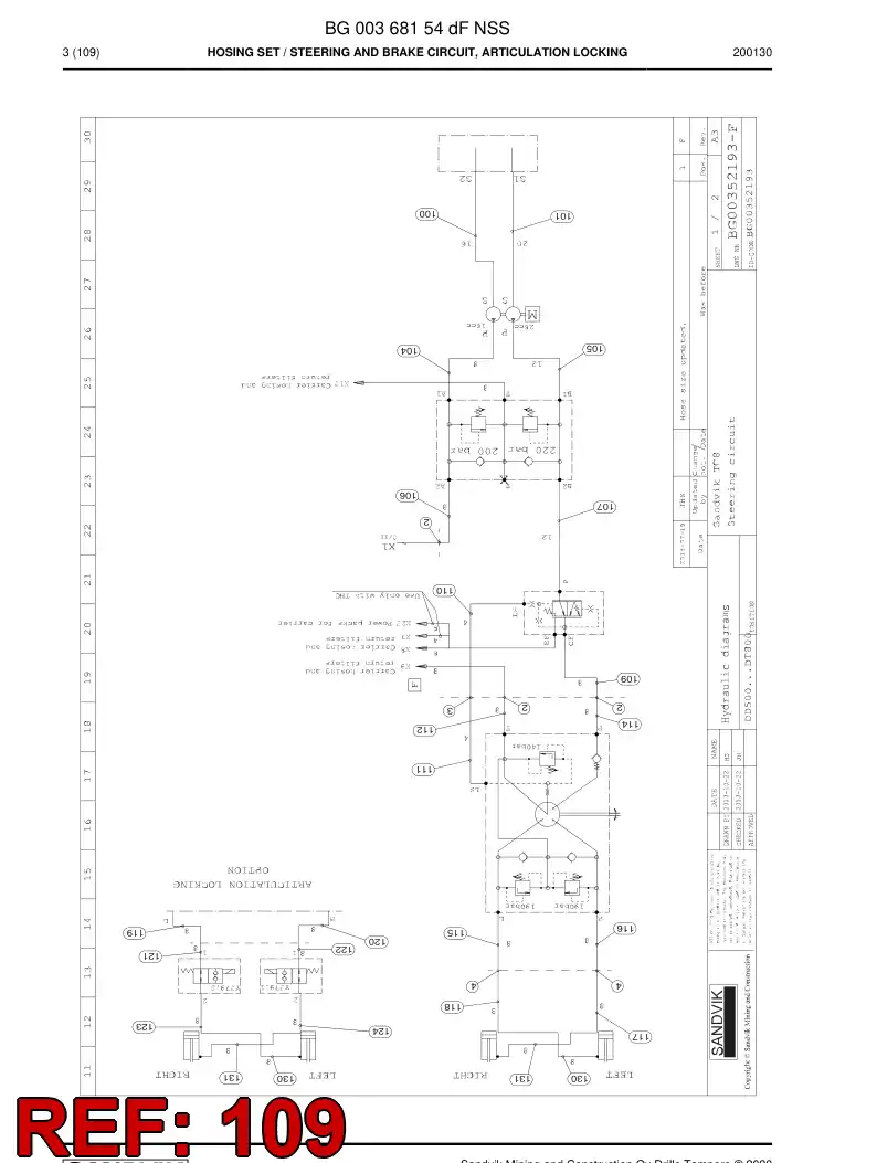 59039891d 590 398 91d Hose Assembly, Hydraulic - Sandvik Technical Drawing