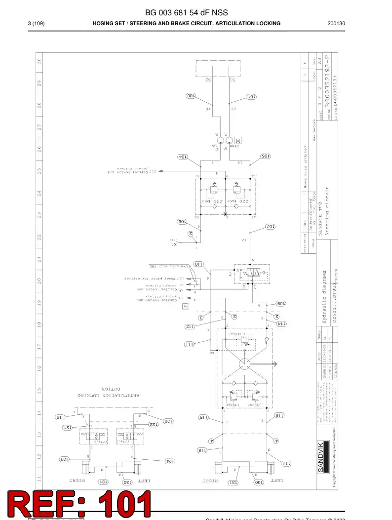 59039905a 590 399 05a Hose Assembly, Hydraulic - Sandvik Technical Drawing