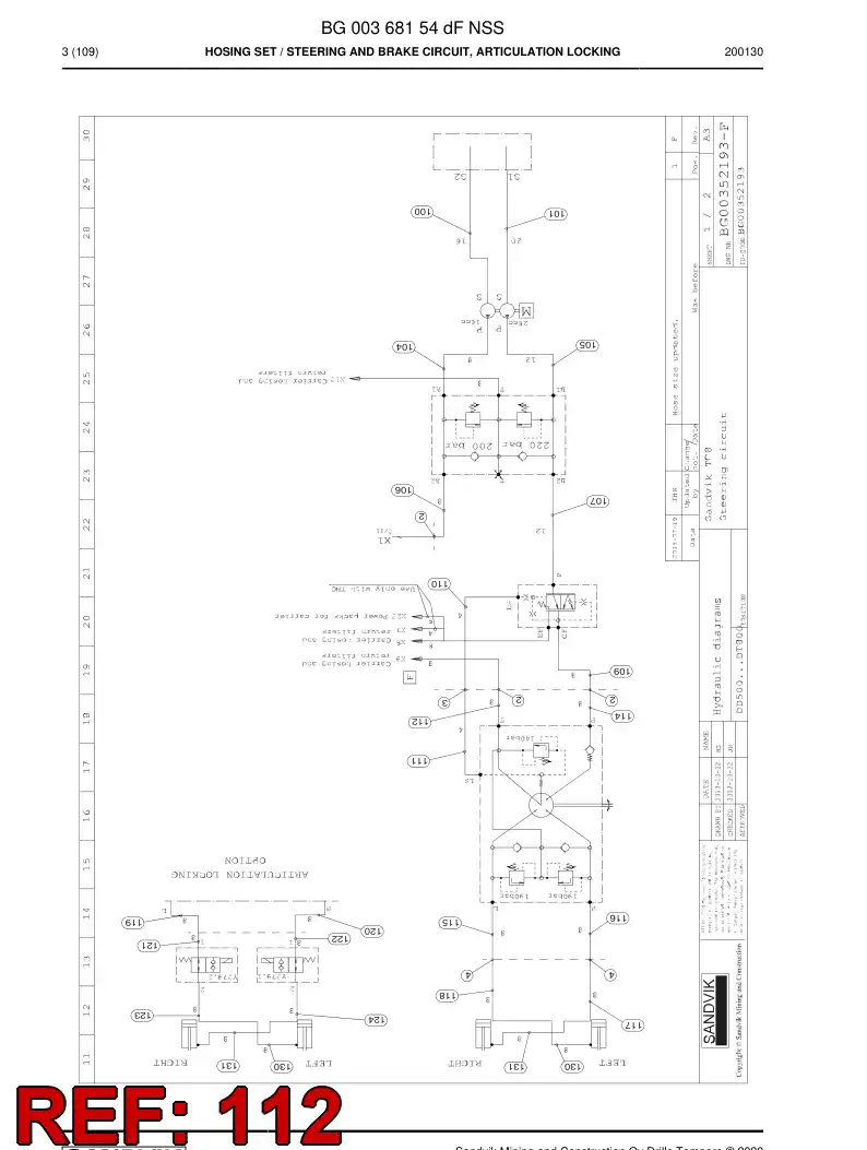 59039913d 590 399 13d Hose Assembly, Hydraulic - Sandvik Technical Drawing