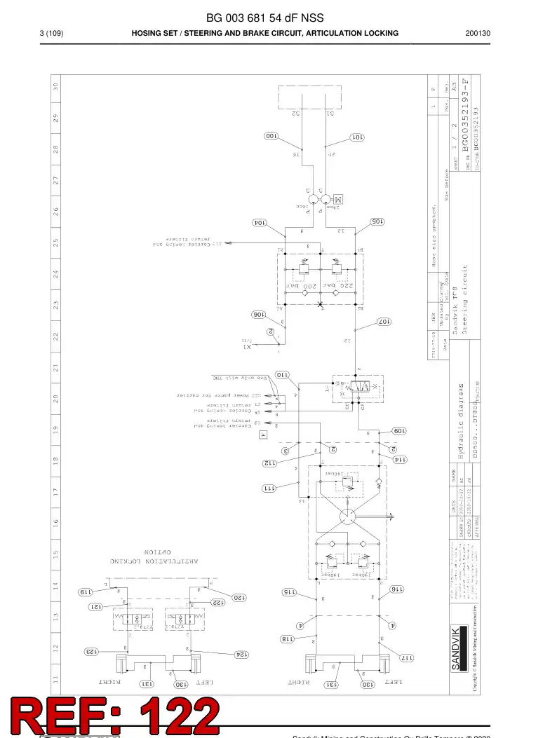 59039915d 590 399 15d Hose Assembly, Hydraulic - Sandvik Technical Drawing