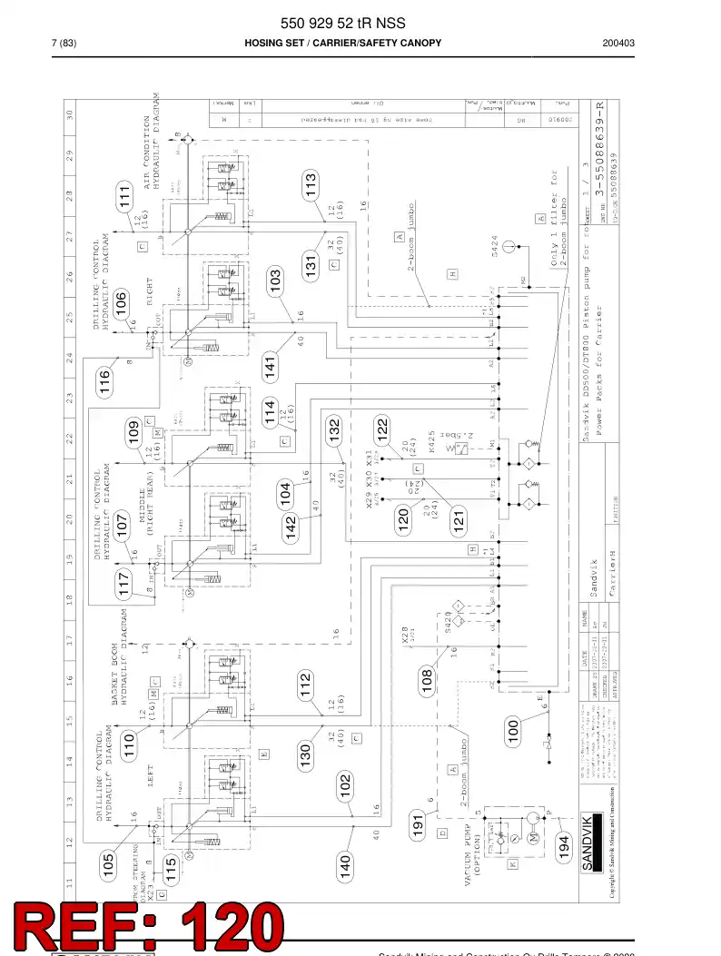 59039947a 590 399 47a Hose Assembly, Hydraulic - Sandvik Technical Drawing