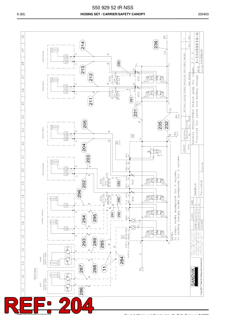 59039949a 590 399 49a Hose Assembly, Hydraulic - Sandvik Technical Drawing