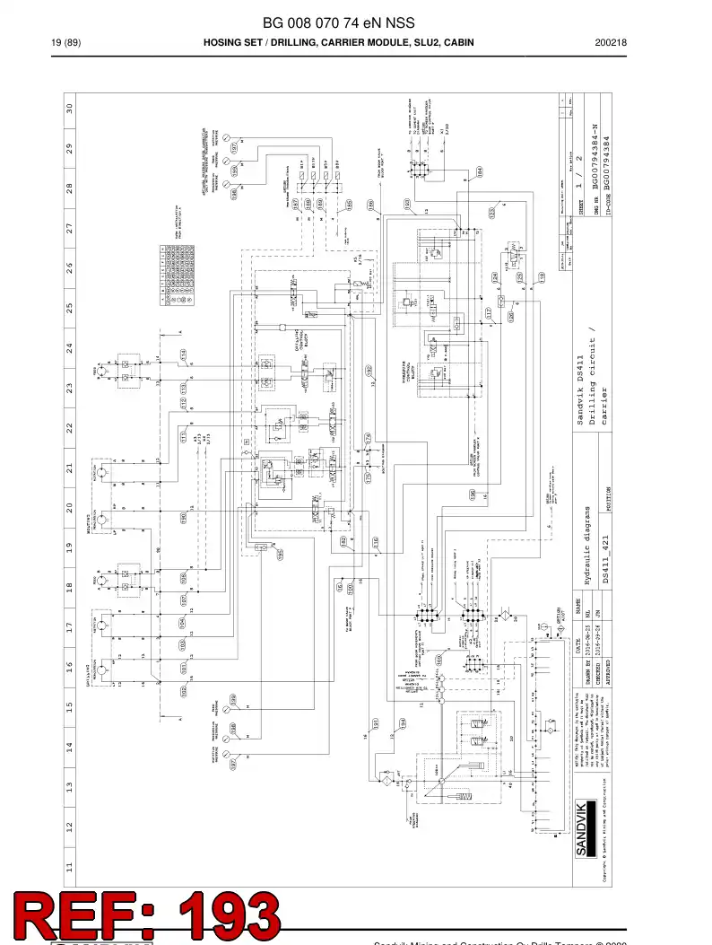 59039965d 590 399 65d Hose Assembly, Hydraulic - Sandvik Technical Drawing