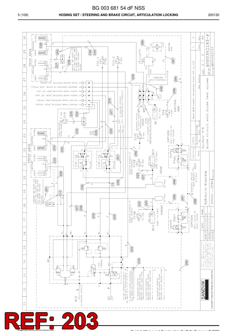 59039985c 590 399 85c Hose Assembly, Hydraulic - Sandvik Technical Drawing