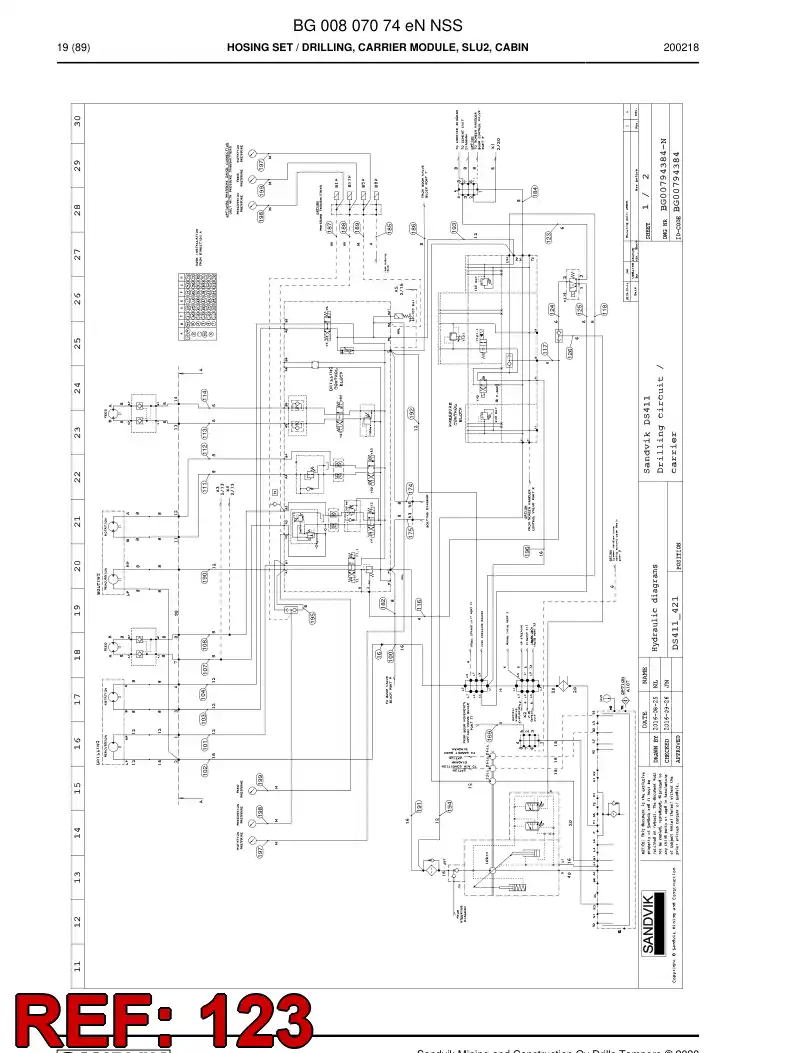 59040033a 590 400 33a Hose Assembly, Hydraulic - Sandvik Technical Drawing