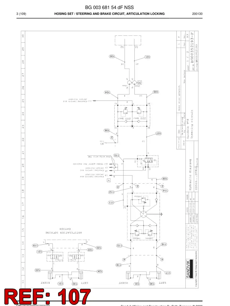 59040111d 590 401 11d Hose Assembly, Hydraulic - Sandvik Technical Drawing
