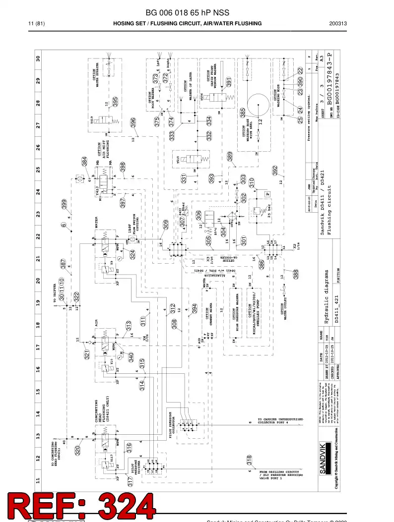 59040147c 590 401 47c Hose Assembly, Hydraulic - Sandvik Technical Drawing