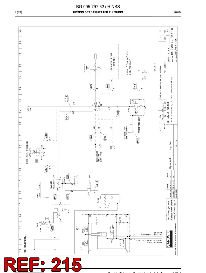 59040339a 590 403 39a Hose Assembly, Hydraulic - Sandvik Technical Drawing