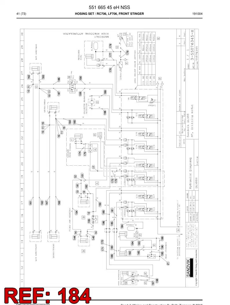 59040441a 590 404 41a Hose Assembly, Hydraulic - Sandvik Technical Drawing