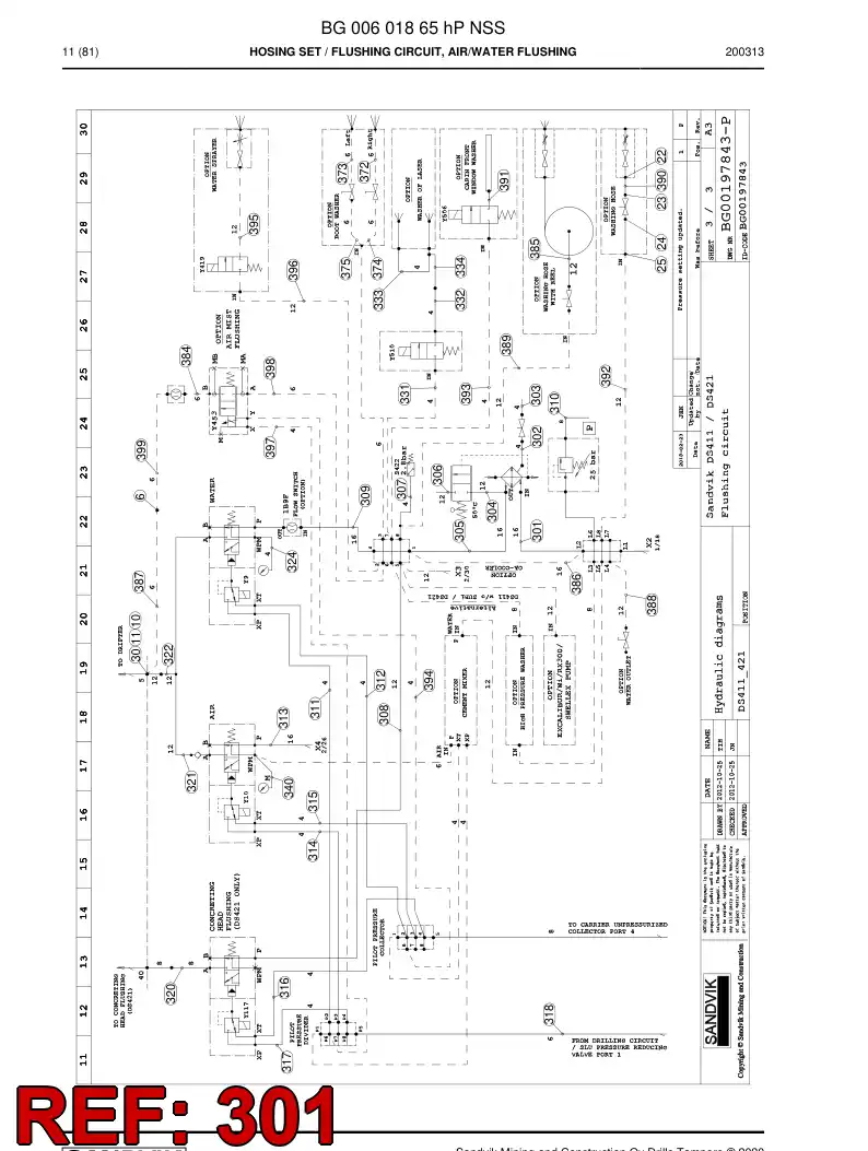 59040557a 590 405 57a Hose Assembly, Hydraulic - Sandvik Technical Drawing