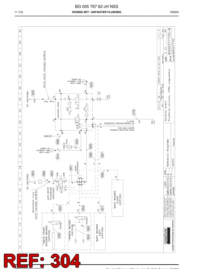 59040631c 590 406 31c Hose Assembly, Hydraulic - Sandvik Technical Drawing