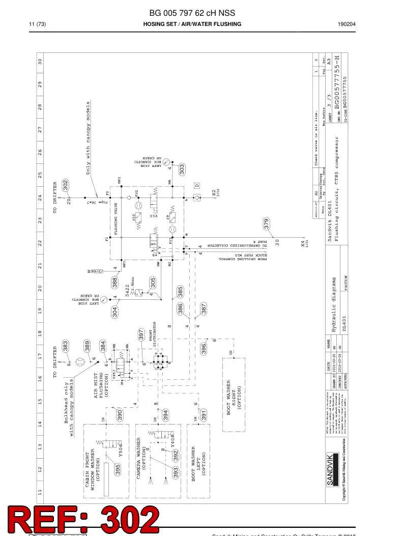 59041717a 590 417 17a Hose Assembly, Hydraulic - Sandvik Technical Drawing