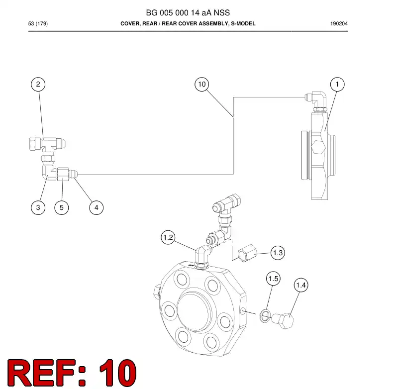 59041951a 590 419 51a Hose Assembly, Hydraulic - Sandvik Technical Drawing