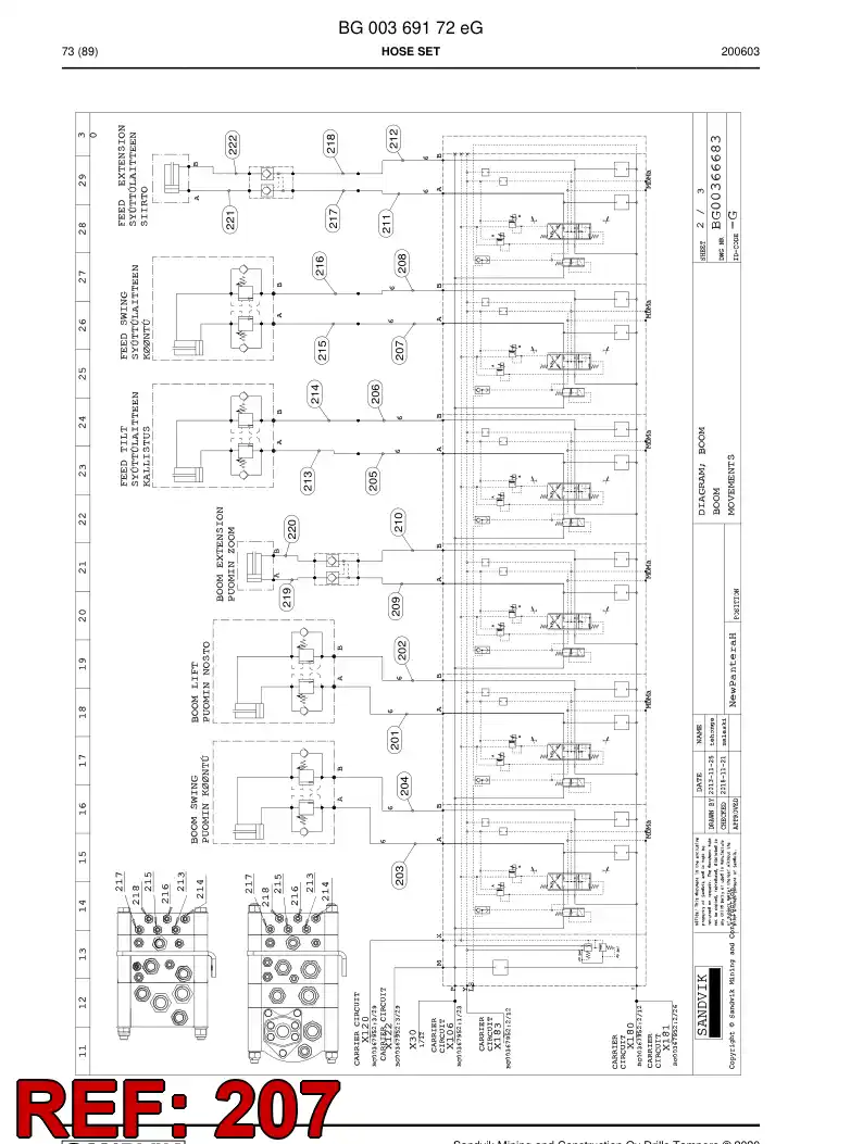 59042655a 590 426 55a Hose Assembly, Hydraulic - Sandvik Technical Drawing