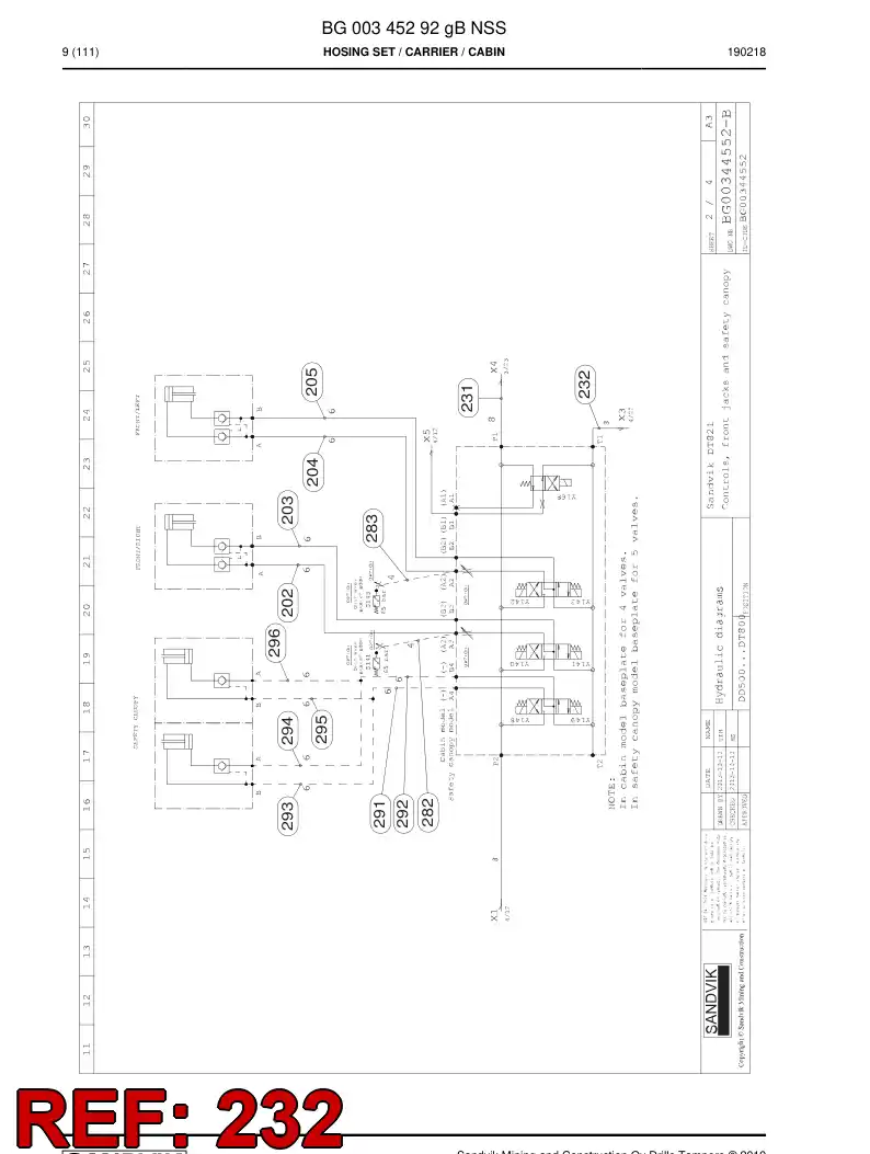 59042693d 590 426 93d Hose Assembly, Hydraulic - Sandvik Technical Drawing