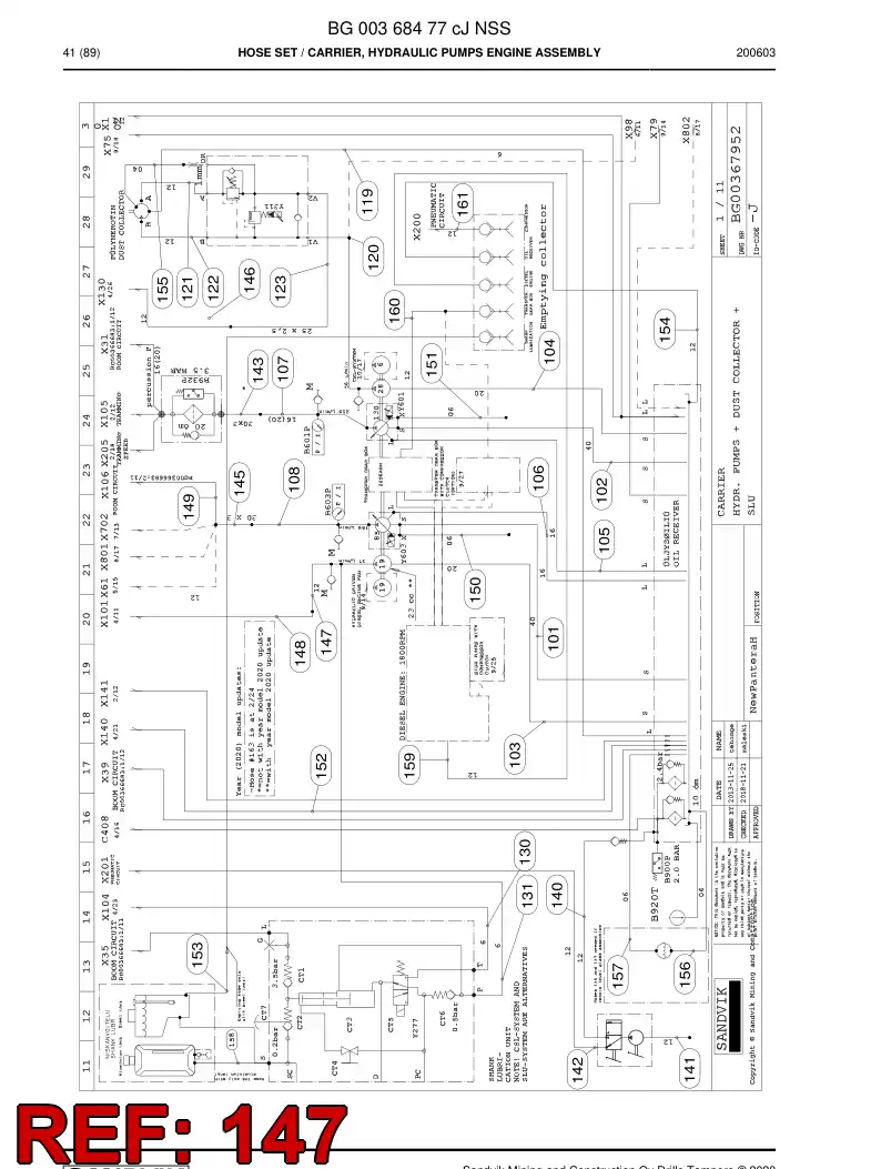 59042727d 590 427 27d Hose Assembly, Hydraulic - Sandvik Technical Drawing