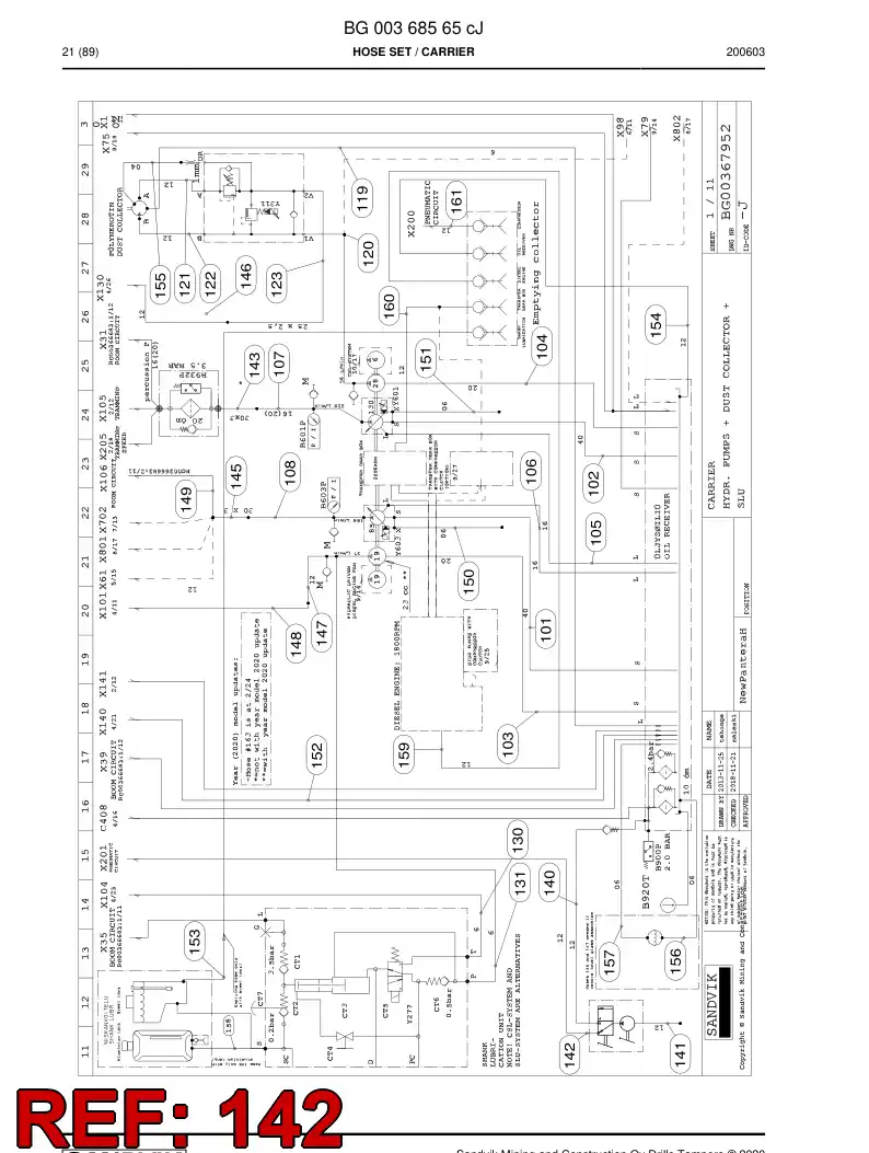 59042739a 590 427 39a Hose Assembly, Hydraulic - Sandvik Technical Drawing