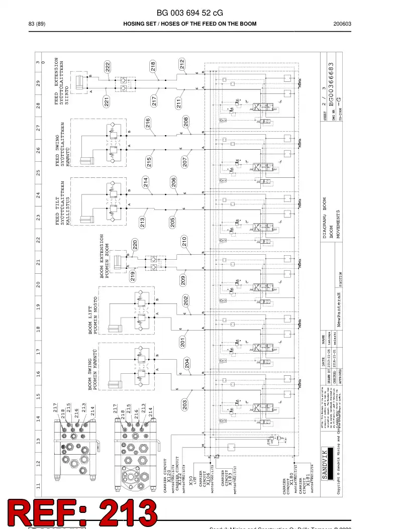59042869a 590 428 69a Hose Assembly, Hydraulic - Sandvik Technical Drawing