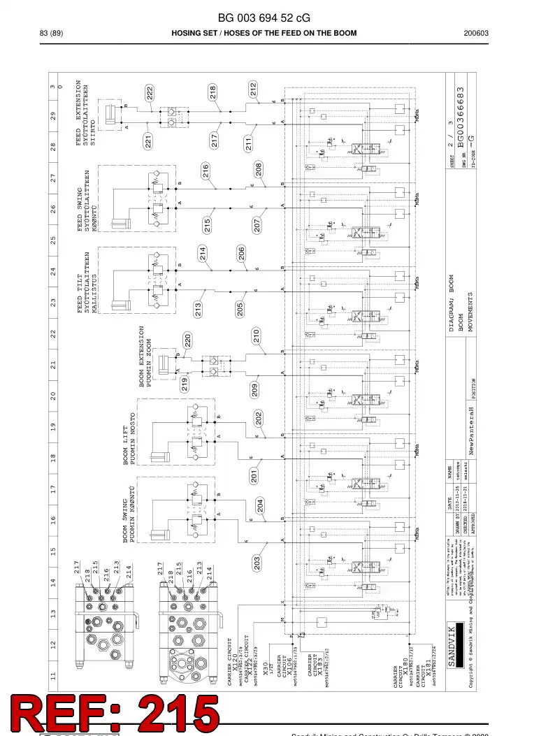 59042871a 590 428 71a Hose Assembly, Hydraulic - Sandvik Technical Drawing