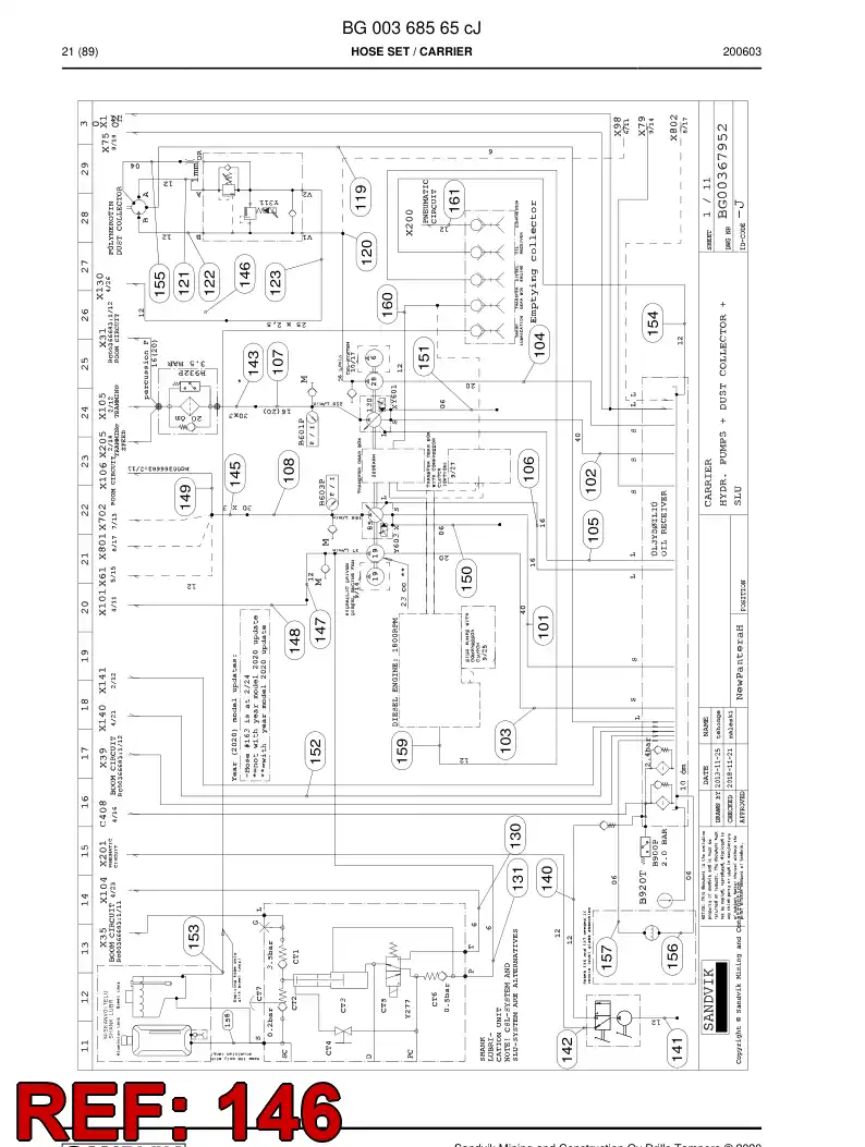 59042917d 590 429 17d Hose Assembly, Hydraulic - Sandvik Technical Drawing