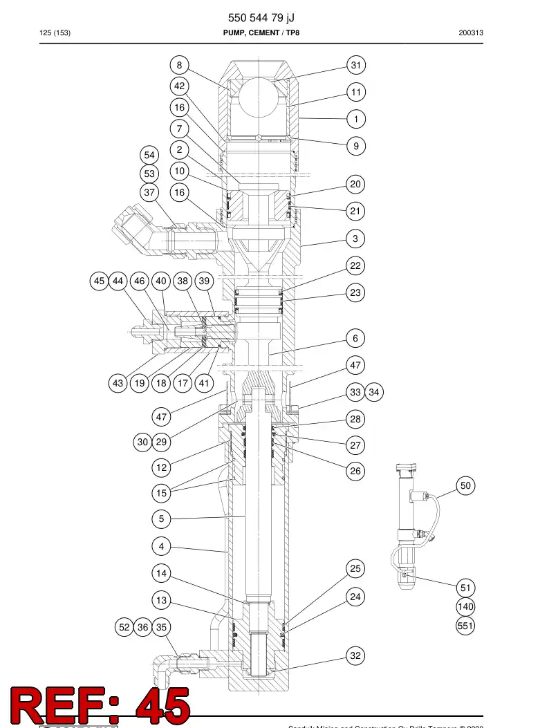 59042981a 590 429 81a Hose Assembly, Hydraulic - Sandvik Technical Drawing