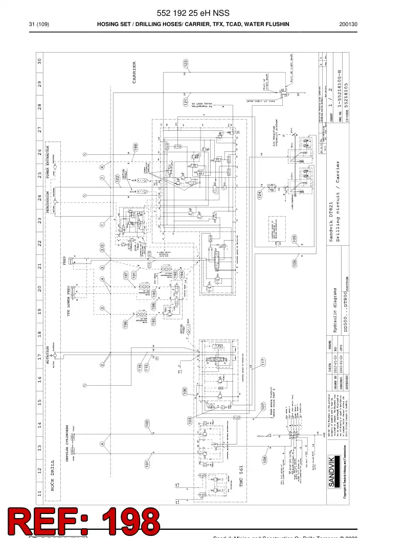 59042991d 590 429 91d Hose Assembly, Hydraulic - Sandvik Technical Drawing