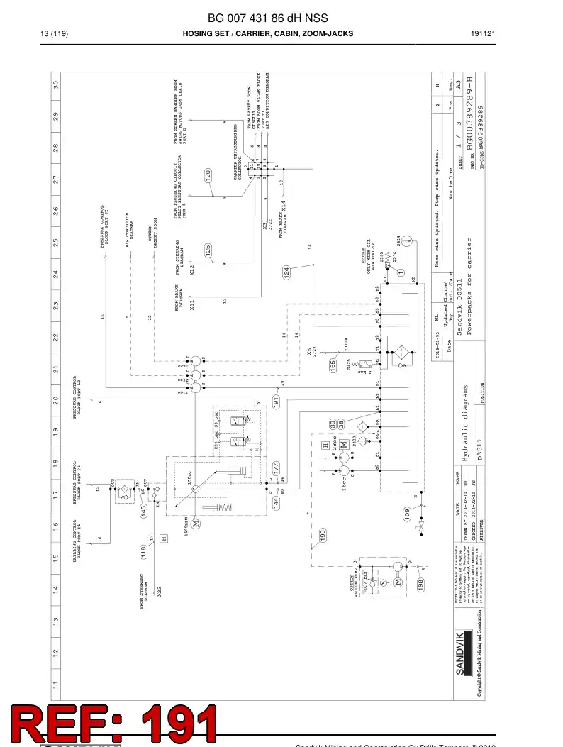 59043051a 590 430 51a Hose Assembly, Hydraulic - Sandvik Technical Drawing