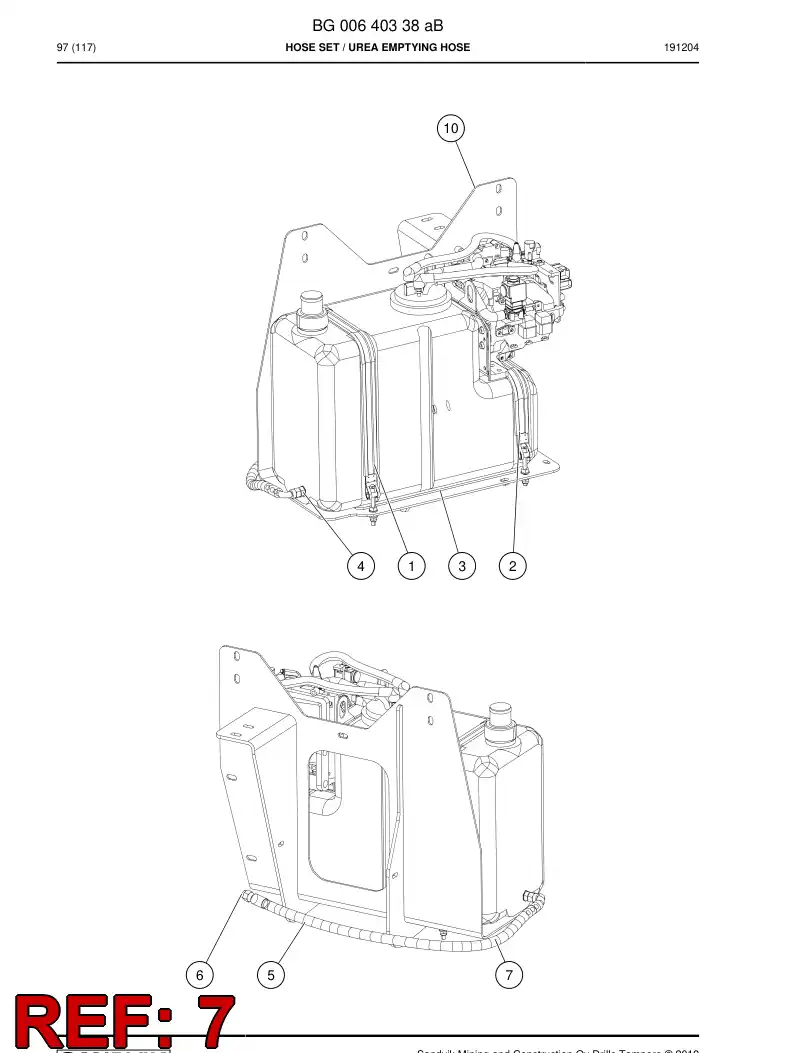 59043159c 590 431 59c Hose Assembly, Hydraulic - Sandvik Technical Drawing