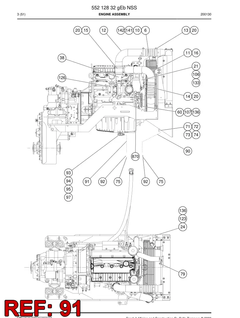 59043167d 590 431 67d Hose Assembly, Hydraulic - Sandvik Technical Drawing