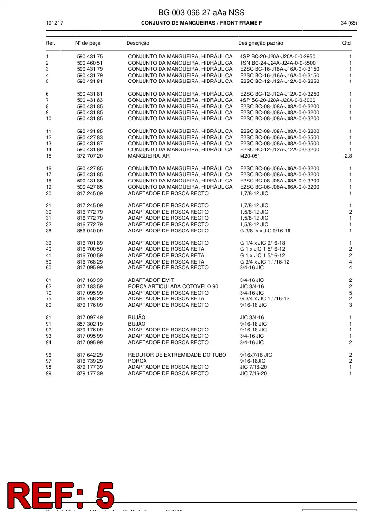 59043181d 590 431 81d ASSEMBLY DA HOSE, HYDRAULICULICA - Sandvik Technical Drawing