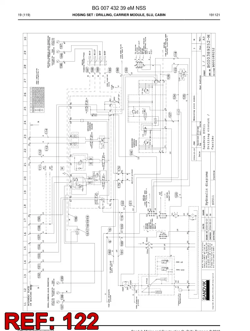 59043225d 590 432 25d Hose Assembly, Hydraulic - Sandvik Technical Drawing