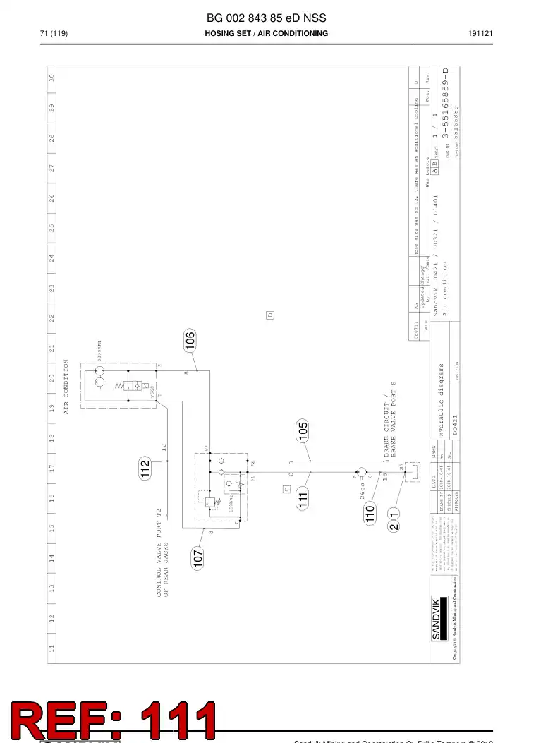 59043227d 590 432 27d Hose Assembly, Hydraulic - Sandvik Technical Drawing
