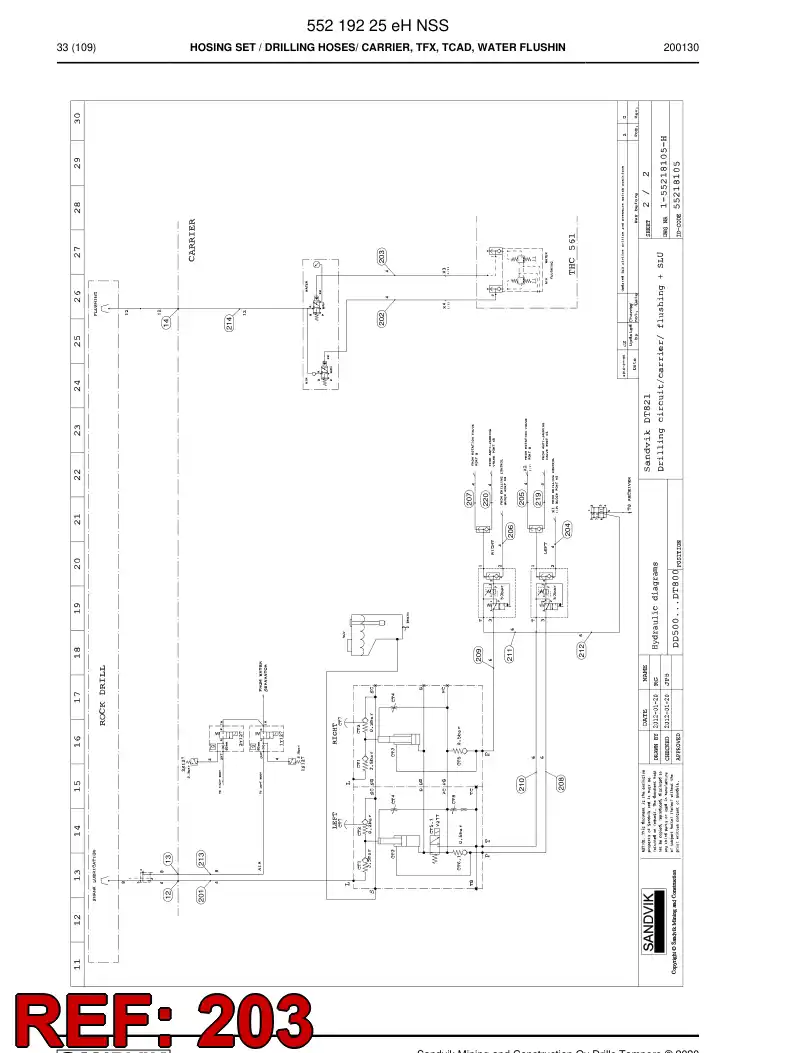 59043247c 590 432 47c Hose Assembly, Hydraulic - Sandvik Technical Drawing