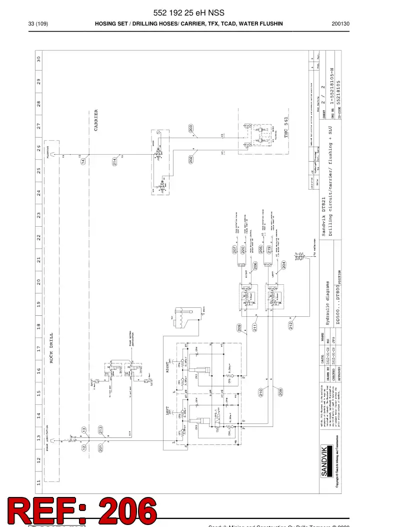 59043315c 590 433 15c Hose Assembly, Hydraulic - Sandvik Technical Drawing