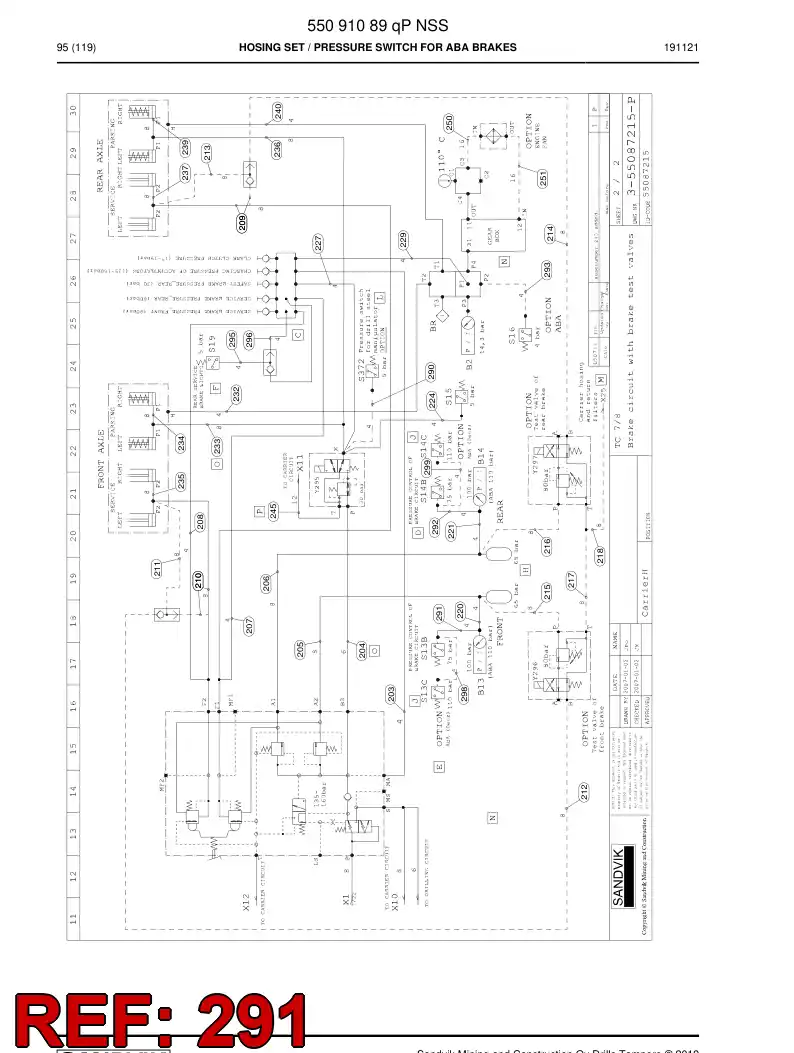 59043409c 590 434 09c Hose Assembly, Hydraulic - Sandvik Technical Drawing
