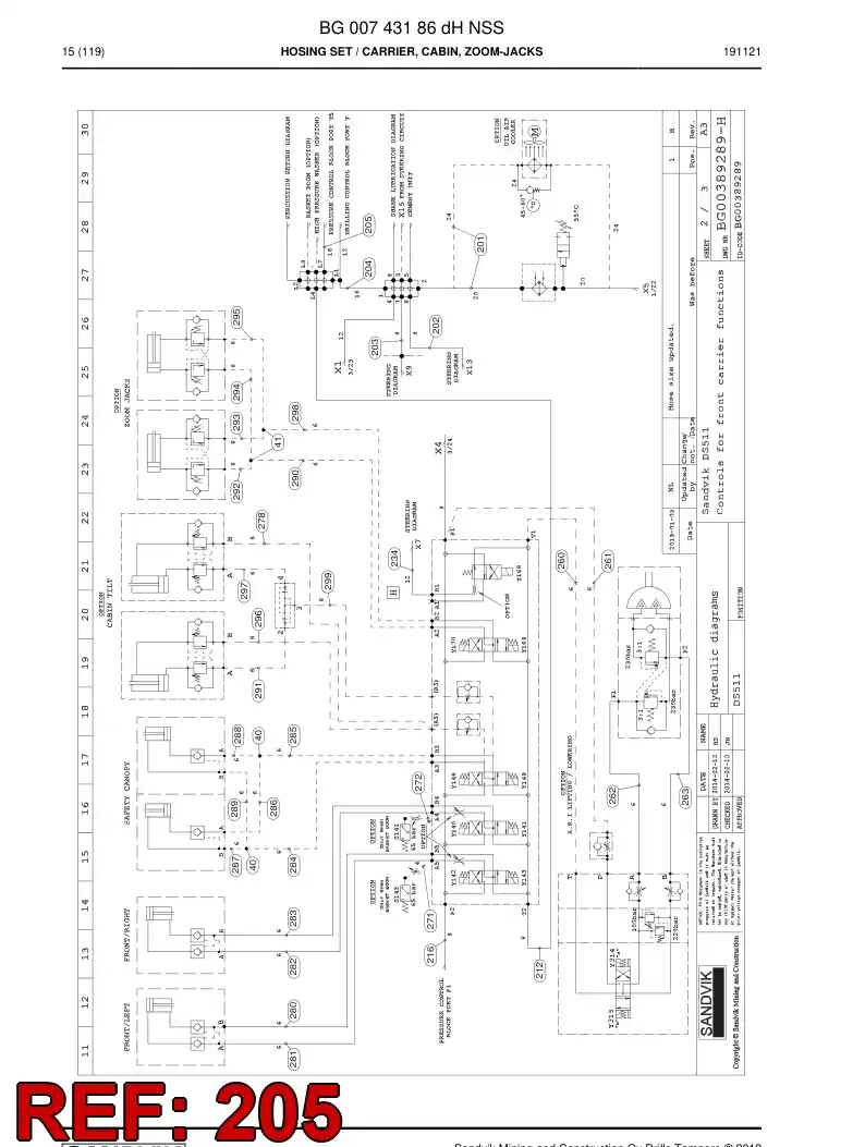 59043435a 590 434 35a Hose Assembly, Hydraulic - Sandvik Technical Drawing