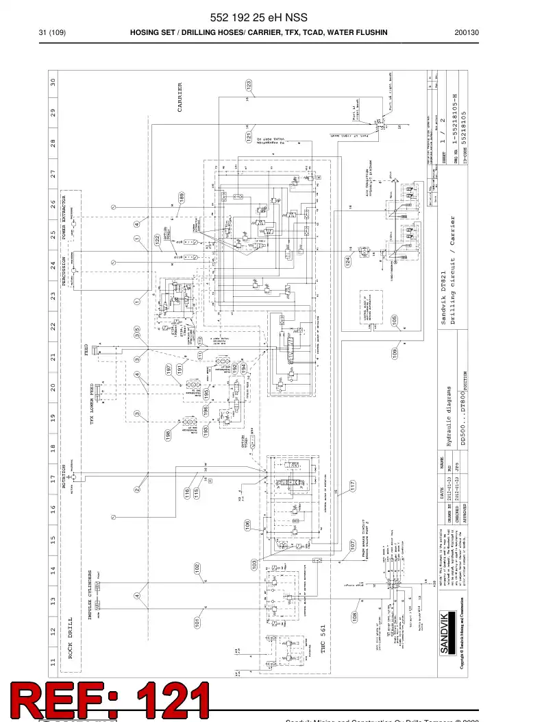 59043439b 590 434 39b Hose Assembly, Hydraulic - Sandvik Technical Drawing