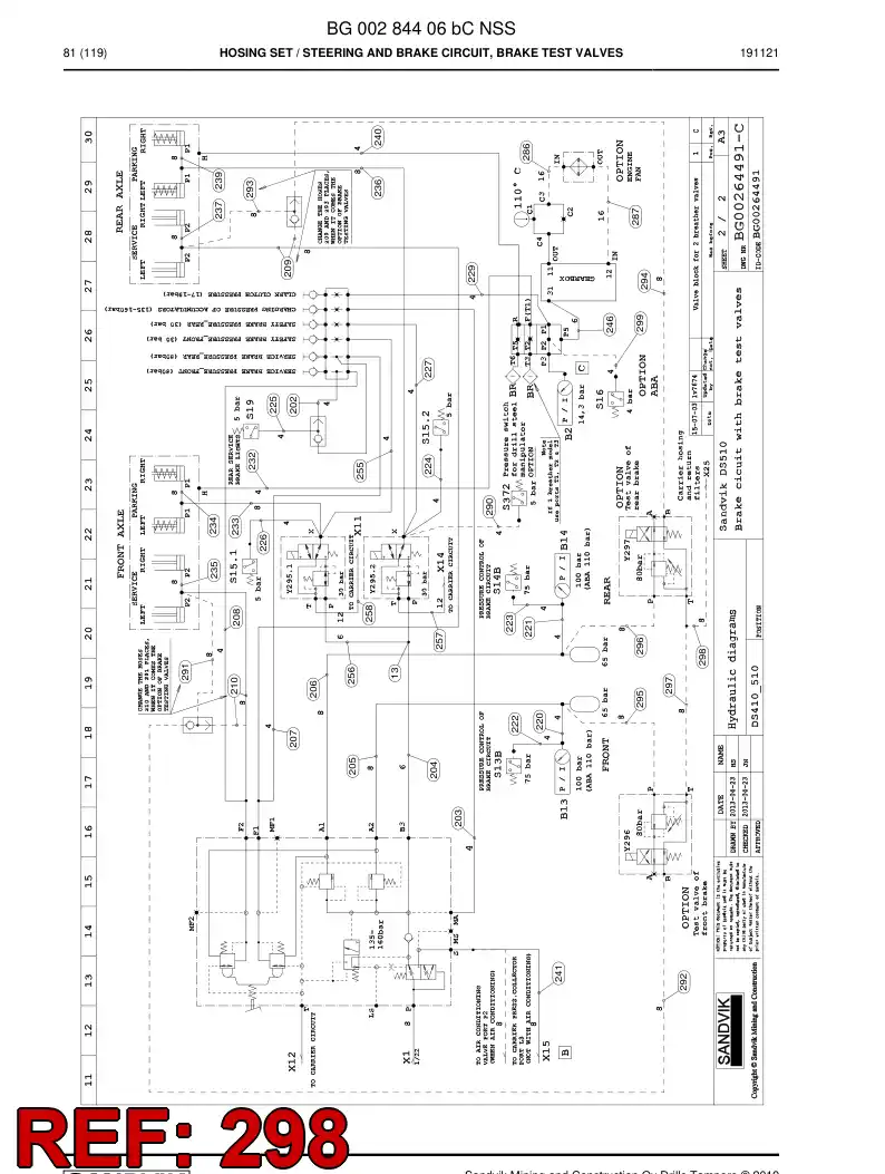 59043635d 590 436 35d Hose Assembly, Hydraulic - Sandvik Technical Drawing