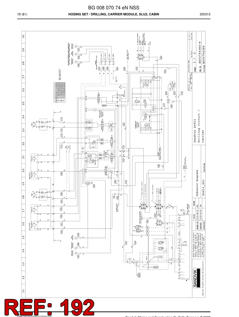 59043853a 590 438 53a Hose Assembly, Hydraulic - Sandvik Technical Drawing