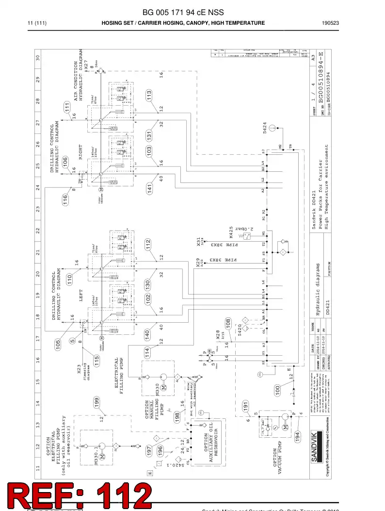 59044009a 590 440 09a Hose Assembly, Hydraulic - Sandvik Technical Drawing