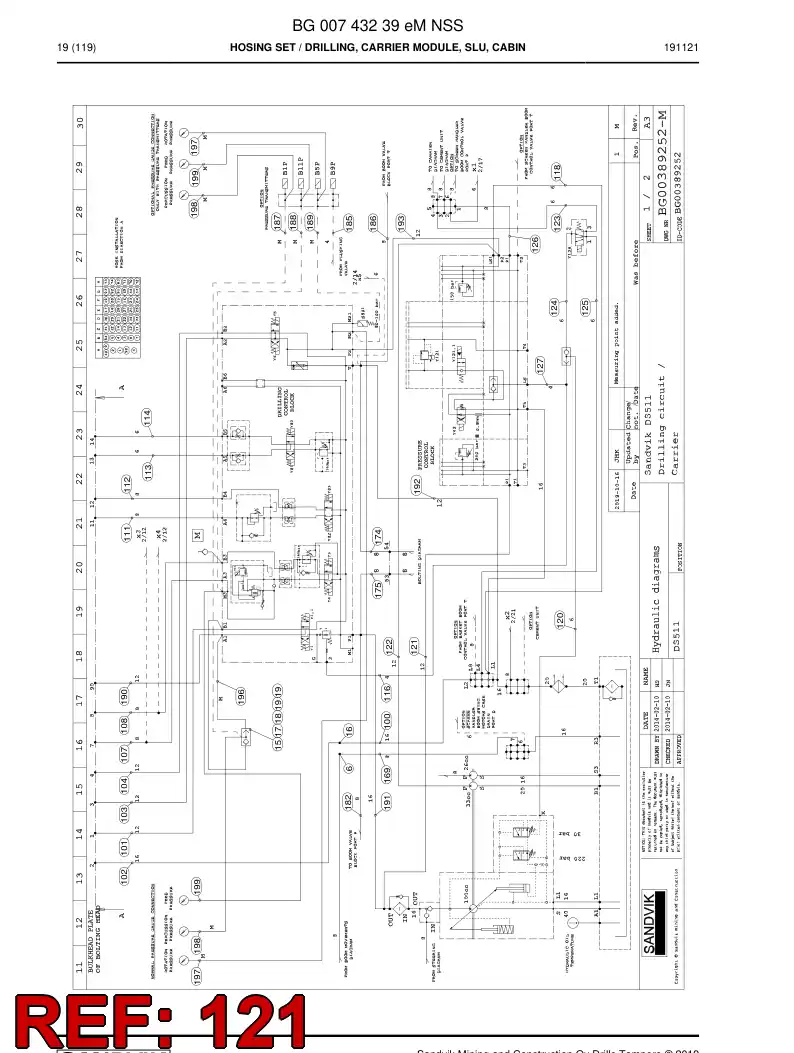 59044309a 590 443 09a Hose Assembly, Hydraulic - Sandvik Technical Drawing